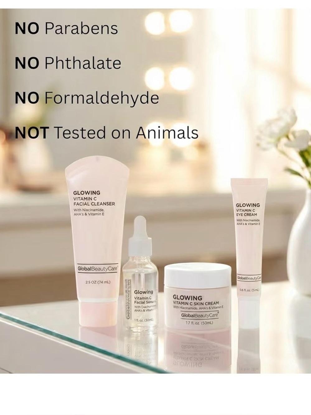 Glowing vitamin C skincare 4 pc set gift